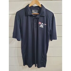 Mens New England Patriots Polo Super Bowl XLVI Logo L Stadium Collection EC